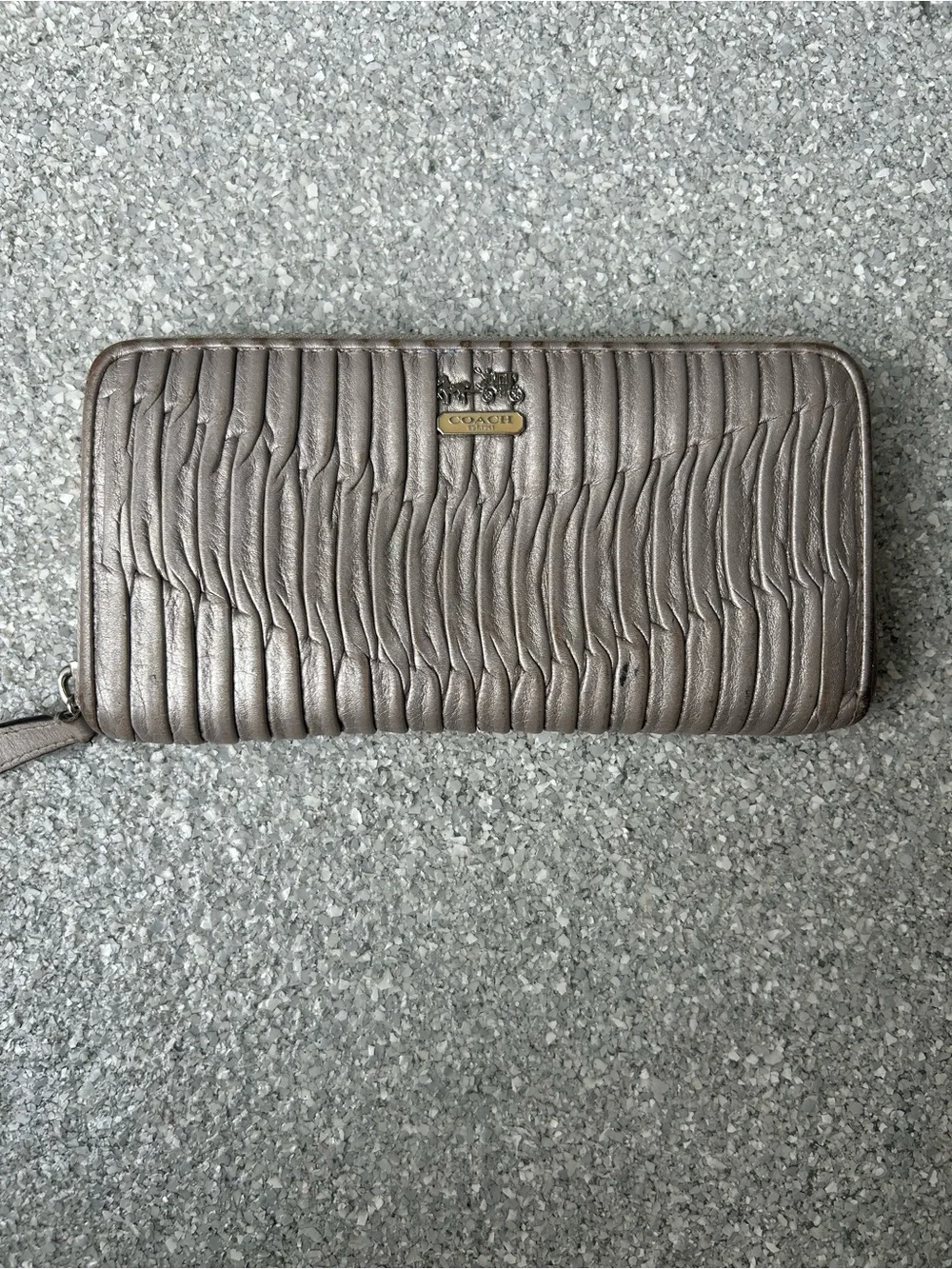 Coach Madison Metallic Silver Gathered Leather Hobo Bag and Wallet & Dust Bag